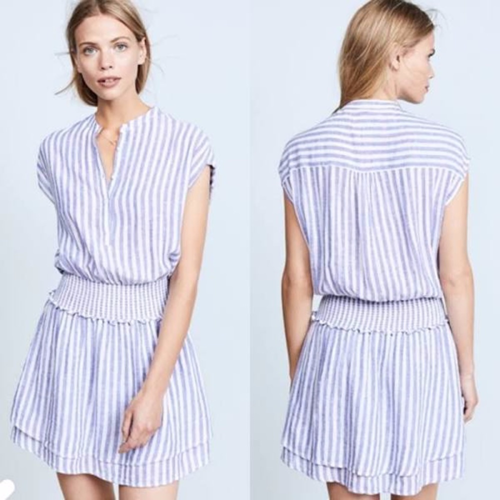Rails Linen Blend Sleeveless Striped Mini Dress